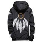 Large size hooded jacket print jacket