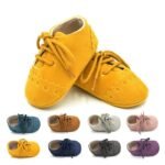 2021 spring and autumn lace leisure, 0-1 year old baby toddler shoes, soft soles baby shoes