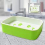 Portable Travel Home Box Cute Cartoons Smile Face Container Draining Holder Soap Dish
