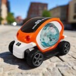 360° Rotating Stunt Car Toy – Bump & Go with 4D Lights, Music & Disco Ball (1 Pc, Battery Not Included)